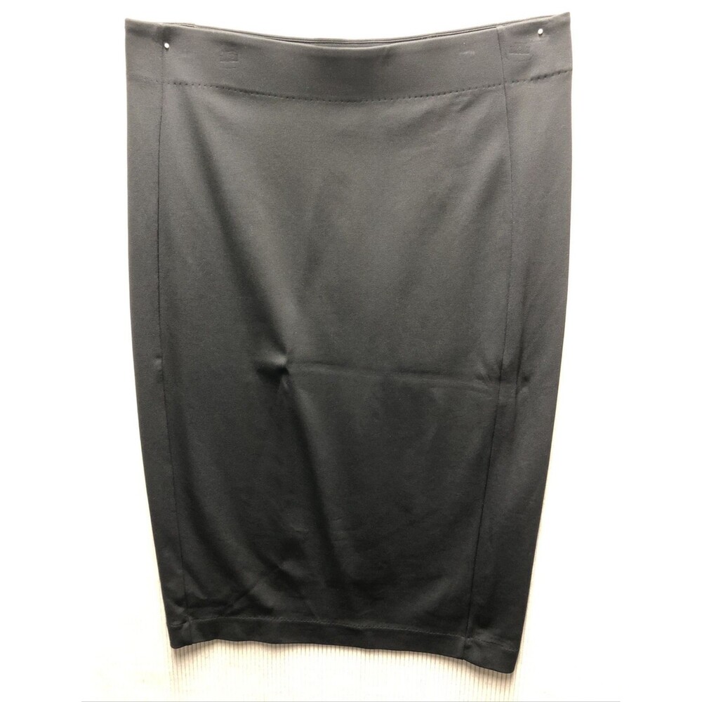 International Concepts Skirt Large Black Pencil Straight Career Chic Stretch